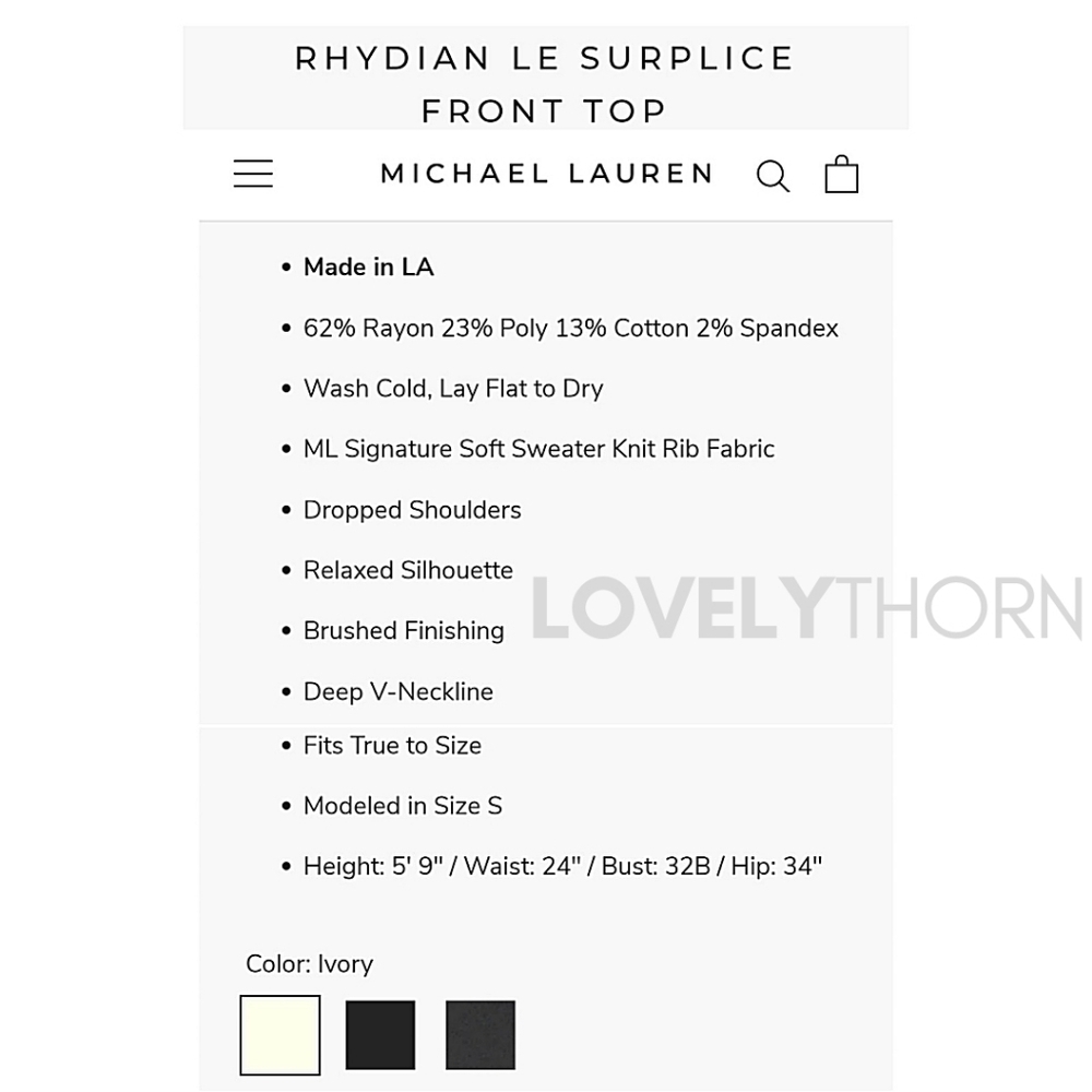 MICHAEL LAUREN // rhydian plunge v-neck rib knit surplice thumb hole sweater - Picture 9 of 11